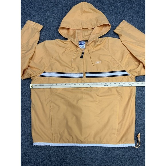 Vtg Y2K Reebok Salmon Orange 1/4 Zip Hooded Windbreaker Jacket Size Medium - Picture 4 of 7